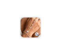 Silver Hand Chain Bracelets for Women Waterproof Hand Chain Bracelet with Ring Set Adjustable Layered Zirconia Bead Flower Link Chain Bracelet Finger Ring Dainty Hand Jewellery Gift for Women- Star&CZ