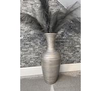 Silver handmade bamboo vase 60cm tall floor or table vase