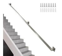 Silver Handrails for Indoor Stair Outdoor Steps 15ft 14ft 10ft 8ft 7ft 6ft 5ft 4ft Sturdy Wall Mount Brushed Stainless Steel Hand Rail with Fittings, for Loft Garage Deck(12ft/3600mm)