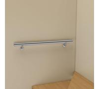 Silver handrails for Stairs, Stair Handrail for Indoor Outdoor, Safety Wall Mounted Hand Rails, 100 cm Easy Fit 304 Stainless Steel Staircase Handrail Kit