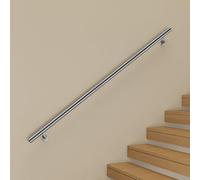 Silver handrails for Stairs, Stair Handrail for Indoor Outdoor, Safety Wall Mounted Hand Rails, 180 cm Easy Fit 304 Stainless Steel Staircase Handrail Kit