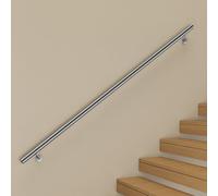 Silver handrails for Stairs, Stair Handrail for Indoor Outdoor, Safety Wall Mounted Hand Rails, 200 cm Easy Fit 304 Stainless Steel Staircase Handrail Kit