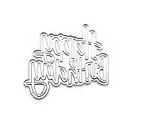 Silver Happy Birthday Cutting Machine Cutting Stencil, Scrapbooking Embossing Stencils for Scrapbooking, Photo Paper, Cards, Craft Embossing, DIY Production, Birthday Gift Scrapbooking Cutting Dies