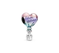 Silver Happy Birthday Hot Air Balloon Charm Fits Pandora Bracelet