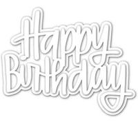 Silver Happy Birthday Metal Cutting Dies, Scrapbooking DIY Photo Album Paper Craft Dies Birthday Die Cuts Crafts Cards Cuts Die Cuts for Card Making Stencils Word Embossing Tools