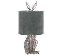 Silver Hare Table Lamp With Grey Velvet Shade