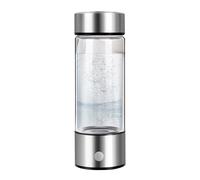 (Silver) Health Rich Hydrogen Generator Water Bottle Outdoor USB Charging Ionizer Cup