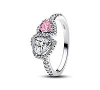 Silver Heart Crown Bow Moon Shell Colorful Crystal Ring For Women Valentine's Birthday Fine Gift(AMR029,P)