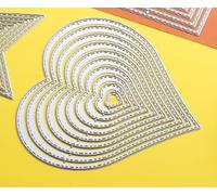 Silver Heart Cutting Dies, Geometric Set Cutting Dies Embossing Stencils for Scrapbooking Album Cards Crafts