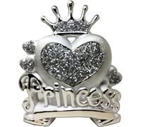 Silver Heart Heart Princess Crown Sparkle Ornament Bling Crushed