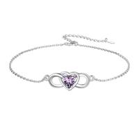 Silver heart-Shaped butterfly shaped ankle chain Valentine's Day gift for women to give to girlfriends,Lovers, Mothers, Birthday accessories (G)