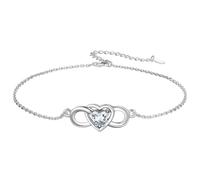 Silver heart-Shaped butterfly shaped ankle chain Valentine's Day gift for women to give to girlfriends,Lovers, Mothers, Birthday accessories (I)