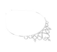 Silver Heart Shaped Crystal Rhinestone Crown Tiara Headband for Flower Girl | Delicate Alloy Construction with Tight Grip, Accessory for Bridesmaids and Young Princesses
