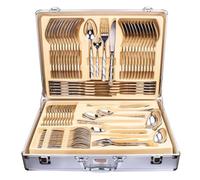Silver Heavy 72 PIECE Stainless Steel Detail Luxury Quality Dinner Cutlery Canteen Set Christmas