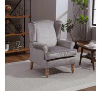 (Silver) Helena Wingback Armchair Accent Chair Occasional Sofa Seating