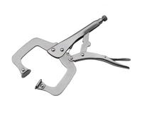 Silver high Carbon Steel C clamp, 11 Inches Locking Pliers C-Clamp Vise Grip with Swivel Pads for Welding and Woodworking