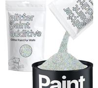 Silver Holographic Fibre Strands Glitter Paint Additive 100g for Adding Sparkle to Paints & Varnish | Paint Walls Sparkly Add to Emulsion, Acrylic or Lacquer Indoor | Hemway