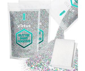 Silver Holographic Glitter Paint Additive 200g with 2X Buffing Pads | Additive for Glitter Paint Walls, Add to Interior & Exterior Paint, Emulsion, Varnish | v1rtus