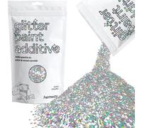 Silver Holographic Glitter Paint Additive Extra Chunky 100g for Adding Sparkle to Paints & Varnish | Paint Walls Sparkly Add to Emulsion, Acrylic or Lacquer Indoor | Hemway