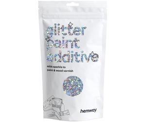 Silver Holographic Stars & Moons Glitter Paint Additive 100g for Adding Sparkle to Paints & Varnish | Paint Walls Sparkly Add to Emulsion, Acrylic or Lacquer Indoor | Hemway