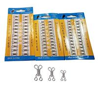 Silver Hooks & Eyes Sewing Closure Set - 36 Pairs for Bras, Dresses, Trousers - 1#, 2#, 3#