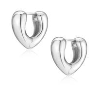 Silver Hoop Earrings for Women, 18K Gold Plated Thick Chunky Hoop Large Big Hoops Earrings Trendy Jewellery for Girls Gifts