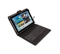 Silver HT - Universal case with QWERTY keyboard in Spanish for 9 to 11 inch tablets, with micro USB/Type-C cable