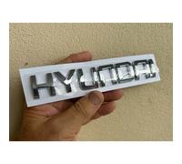 (Silver) HYUNDAI CHROME SCRIPT BADGE Emblem 160 X 32mm *NEW factory Second*