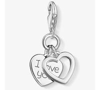 Silver I Love You Double Heart Charm 0852-001-12 Thomas Sabo Silver One Size