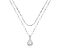 Silver Infinity Birthstone Necklaces for Women, Sterling Silver Plated Jewelry | Dainty Singapore Chain Choker Necklace | Green, Black, Red Zircon Layered Necklaces Gifts