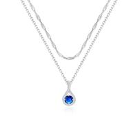 Silver Infinity Birthstone Necklaces for Women, Sterling Silver Plated Jewelry | Dainty Singapore Chain Choker Necklace | Green, Black, Red Zircon Layered Necklaces Gifts