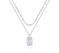 Silver Infinity Birthstone Necklaces for Women, Sterling Silver Plated Jewelry | Dainty Singapore Chain Choker Necklace | Green, Black, Red Zircon Layered Necklaces Gifts