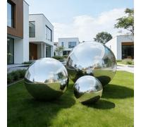 Silver Inflatable Big Mirror Ball Gold Shiny Balls Large Hanging & Standing PVC Disco Bubble Balloon for Christmas, Birthday, Party, Wedding, Decoration, Other Events (3 Pcs, 0.5m/0.8m/1m) with Pump