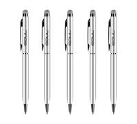 (Silver) iSOUL Stylus Pen for Tablets Mobile Phone 10 Pack 2 in 1 Capacitive Ballpoint