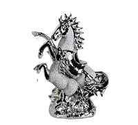 Silver Italian Chrome Horse With Foal Home Decor Ornament Elegant Hand Made Using The Best Materials Making It A Unique Piece
