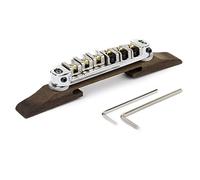 Silver Jazz Guitar Rosewood Bridge with Saddles