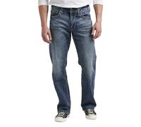 Silver Jeans Co. Men's Gordie Loose Fit Straight Leg Jeans, Medium Vintage, 42W x 32L
