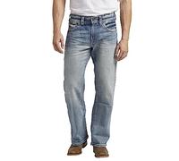Silver Jeans Co. Men's Gordie Loose Fit Straight Leg Jeans, Light Wash Indigo, 32W x 32L