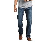 Silver Jeans Co. Men's Zac Relaxed Fit Straight Leg Jeans, Dark Indigo, 38W / 34L