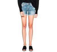 Silver Jeans Co. Women's Mid Rise Boyfriend Shorts Denim, Light Wash Sjl268, 33