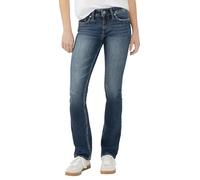 Silver Jeans Co. Women's Suki Curvy Fit Mid Rise Slim Bootcut Jeans, Vintage Dark Wash, 30W x 31L