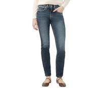 Silver Jeans Co. Women's Suki Mid Rise Curvy Fit Straight Leg Jeans, Dark Wash Edb359, 31W x 29L