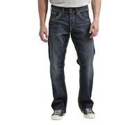 Silver Jeans Men's Gordie Loose Fit Straight Leg Jeans, Dark Sandblast, 32W 34L UK