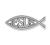 Silver Jesus Fish Magnet by Magnet America Is 2.625" x 7" Made for Vehicles and Refrigerators