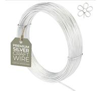 Silver Jewellery Wire, 0.8mm 20 Gauge - Non-Tarnish Silver Plated Copper Wire for Jewellery Making, Craft Wire & Beading - 6m