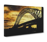 Silver Jubilee Bridge In Manchester Canvas Print for Living Room Bedroom Home Office Décor, Wall Art Picture Ready to Hang, 30 x 20 Inch (76 x 50 cm)