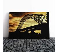 Silver Jubilee Bridge Manchester Canvas Print | Gallery Wrapped 30mm Frame Wall Art | 20x14 inches | Ready to Hang | Modern Cityscape Picture | Living Room Bedroom Lounge Office