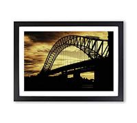 Silver Jubilee Bridge Manchester Framed Print | A2 Black Framed Wall Art | Ready to Hang | Modern Cityscape Picture | Living Room Bedroom Lounge Office