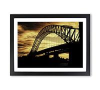 Silver Jubilee Bridge Manchester Modern Framed Print | A3 Black Framed Wall Art | Ready to Hang | Modern Cityscape Picture | Living Room Bedroom Lounge Office