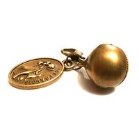 Silver Knight Antique Gold Tone St Francis Bless & Protect My Pet with a Strong 14mm Bell Dogs Cats Rabbits